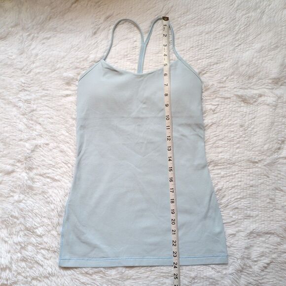 Lululemon Power Y Tank Luon Breezy Blue Size 4 Gym Workout Yoga - Picture 6 of 10